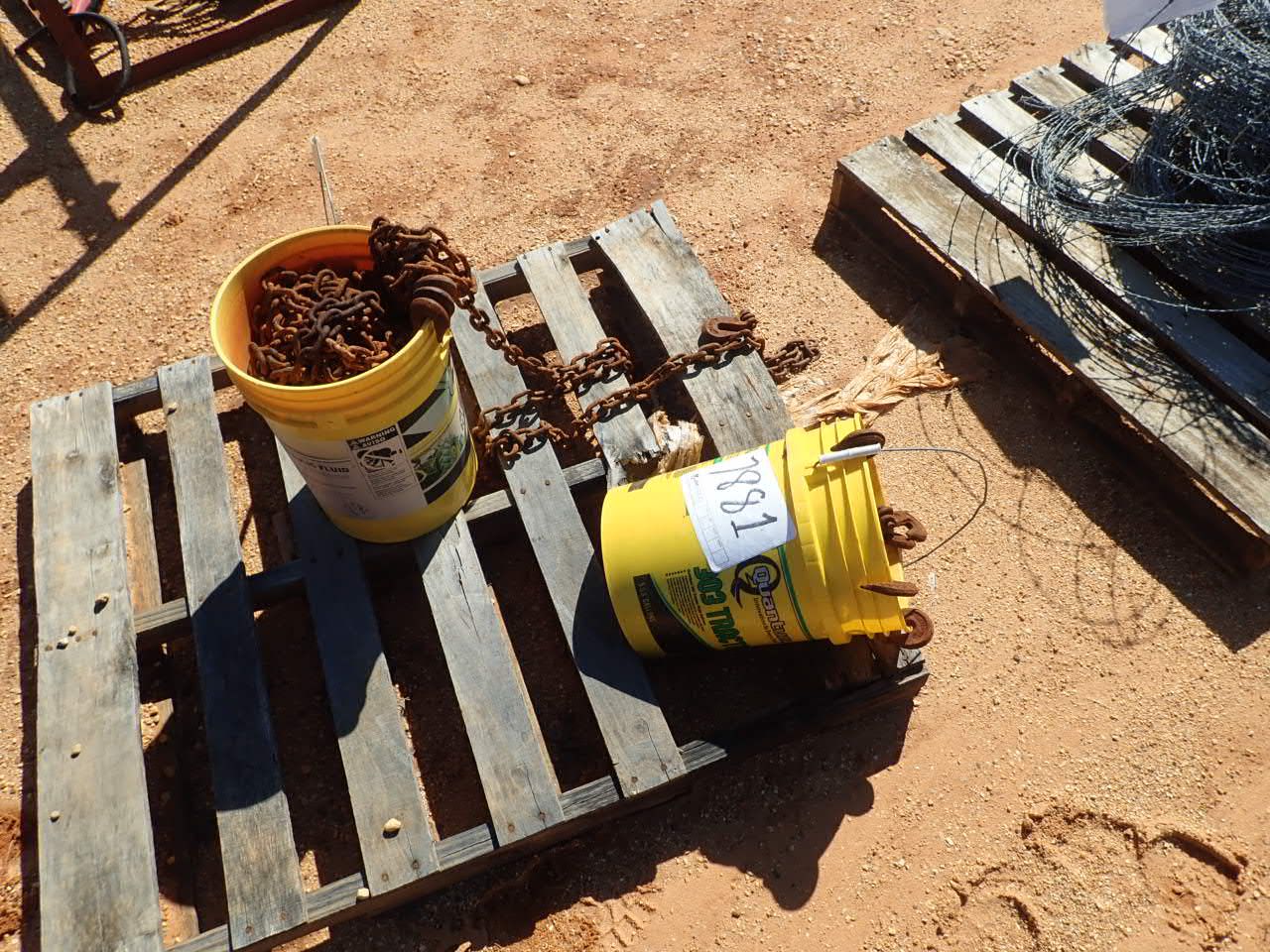(2) 5 GALLON BUCKET OF CHAINS J.M. Wood Auction Company, Inc.