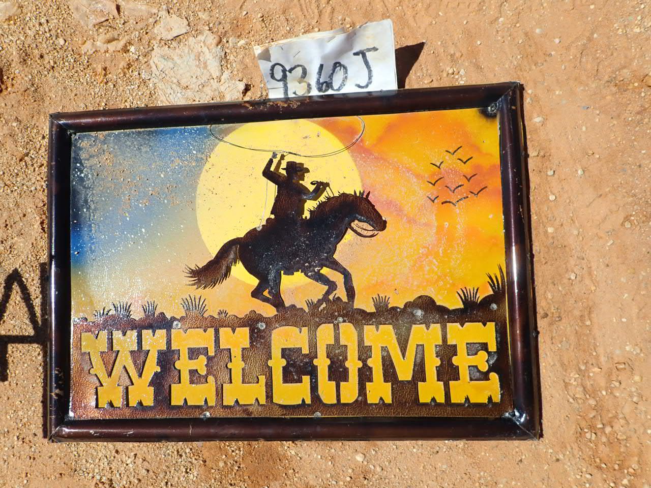 COWBOY ROPING WELCOME SIGN