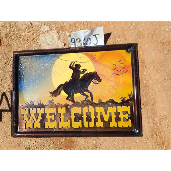 COWBOY ROPING WELCOME SIGN - J.M. Wood Auction Company, Inc.