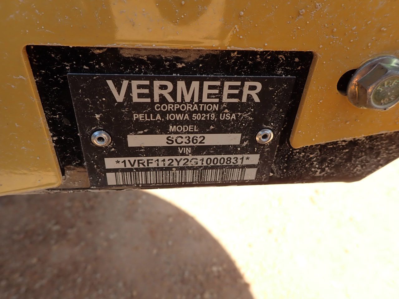 2020 VERMEER SC362 STUMP GRINDER
