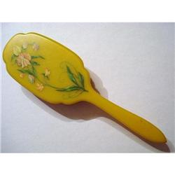 ANTIQUE HAND PAINTED BAKELITE HAIRBRUSH #2310347