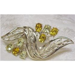 1950-60's RHINESTONE BROOCH-CRYSTAL  #2310396