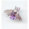 Image 1 : SALE Sterling and Amethyst Bee Pin signed MFA #2311933