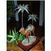 Image 1 : Cold Painted Candle Stand, Palms & Camel #2312159