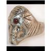 Image 1 : Bizarre Primitive Egyptian head Garnet Ring #2312367