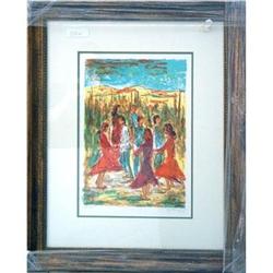 SIGNED FRAMED LITHOGRAPH La danse de Lete #2328625