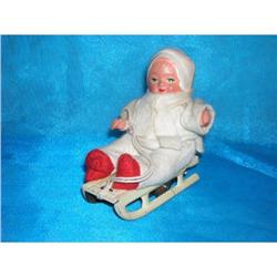 US Zone Germany Snow Baby Sledding Wind-Up Toy #2328634