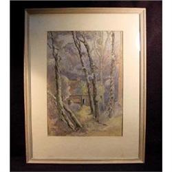 Cottage in Forest, Watercolour by N. Byng. #2328654