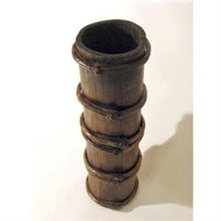 ANTIQUE TIBETAN WOOD CANE BUTTER CHURN STAND #2328661