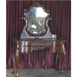 ANTIQUE FRENCH VICTORIAN VANITY TABLE W/ MIRROR#2329103