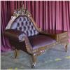 Image 1 : LEATHER VICTORIAN PARLOR PHONE SOFA SETTEE #2329110