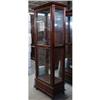 Image 1 : CHERRY CURIO CABINET DISPLAY CASE GLASS SHELVES#2329176