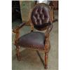 Image 1 : VICTORIAN STYLE CAMEO LEATHER ARM CHAIR #2329217