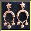 Image 1 : VINTAGE 14K GOLD EARRINGS HOOPS HEARTS STARS #2329293