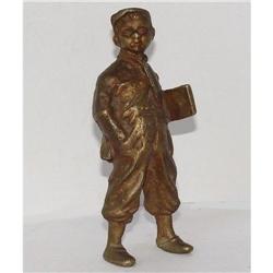 Antique Bronze Figure Little Boy Street seller #2340538