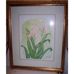 Iris in Peach Watercolor Print by Betty Skaggs #2340541