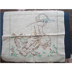 RARE 20's EMBROIDERY - PANEL for PILLOWCASE #2340714