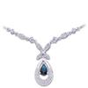 Image 1 : WHITE GOLD NECKLACE SAPPHIRE DIAMOND #2352956