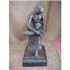 Image 1 : Bronze boy figural statue on marble base #2353314