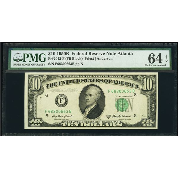 1950B $10 Atlanta FRN PMG 64EPQ