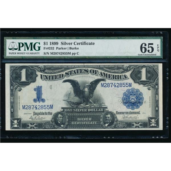 1899 $1 Black Eagle Silver Certificate PMG 65EPQ