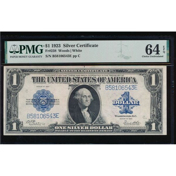 1923 $1 Silver Certificate PMG 64EPQ