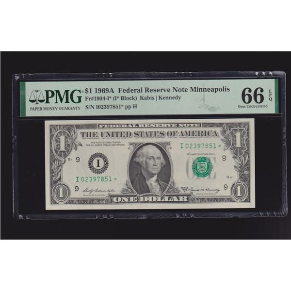 1969A $1 STAR Minneapolis FRN PMG 66EPQ