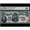 1907 $5 Legal Tender Note PMG 64
