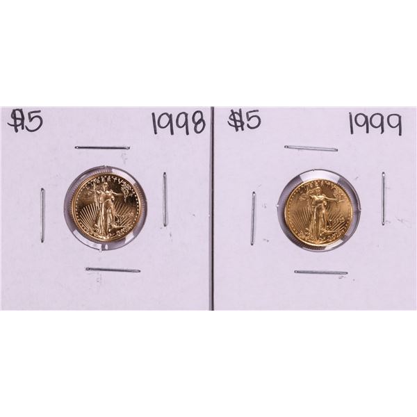 Lot of 1998-1999 $5 American Gold Eagle Coins