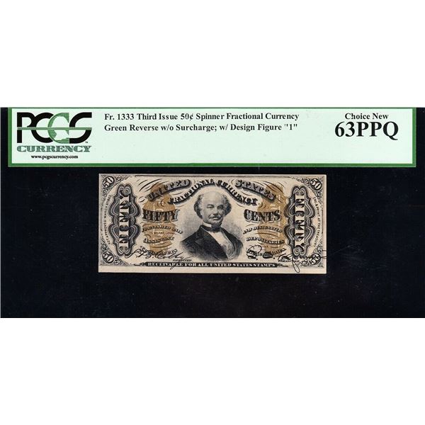 50 Cent Third Issue Fractional Note PCGS 63PPQ
