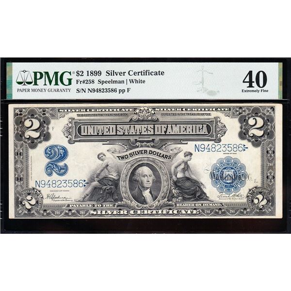 1899 $2 Mini Porthole Silver Cert PMG 40