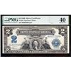1899 $2 Mini Porthole Silver Cert PMG 40