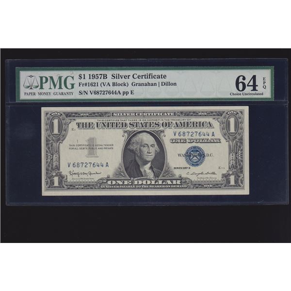 1957B $1 Silver Certificate PMG 64EPQ