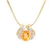 Plated 18KT Yellow Gold 4.05ct Citrine and Diamond Pendant with Chain