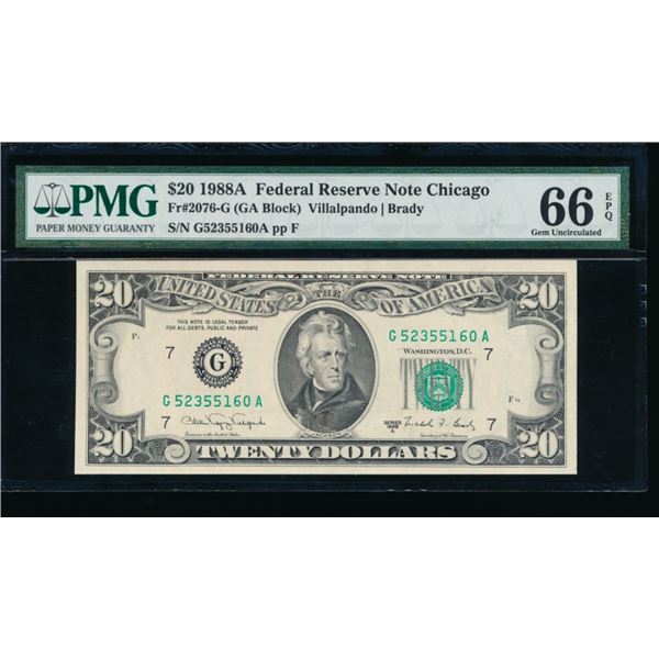 1988A $20 Chicago FRN PMG 66EPQ