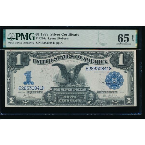 1899 $1 Black Eagle Silver Cert PMG 65EPQ