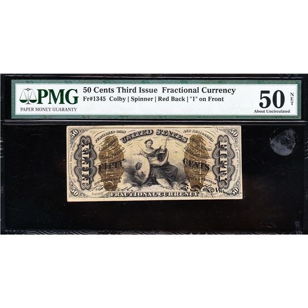 50 Cent Third Issue Fractional PMG 50 NET