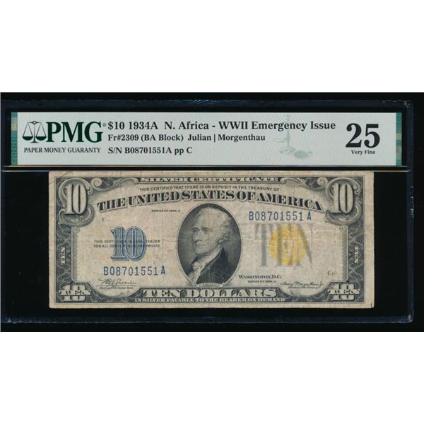 1934A N Africa Silver Certificate PMG 25