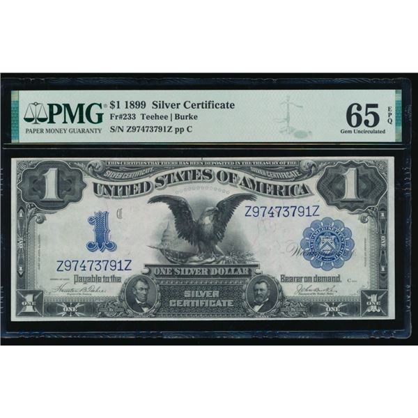 1899 $1 Black Eagle Silver Cert PMG 65EPQ