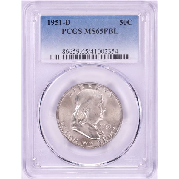 1951-D Franklin Half Dollar Coin PCGS MS65FBL