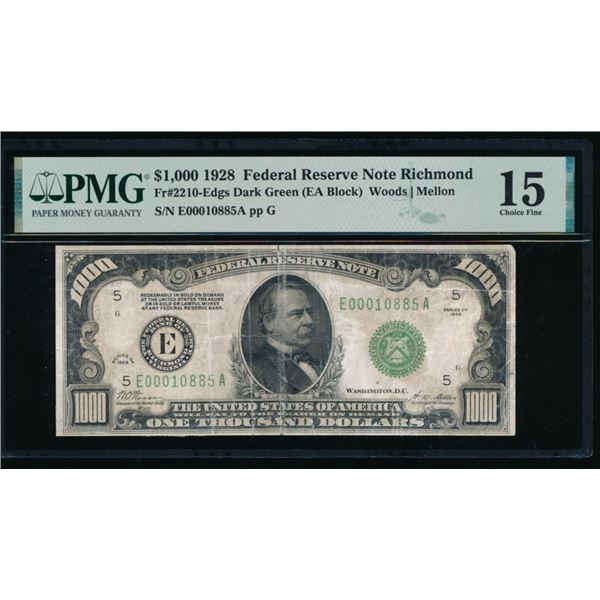 1928 $1000 Richmond FRN PMG 15
