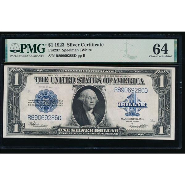 1923 $1 Silver Certificate PMG 64