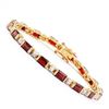 Plated 18KT Yellow Gold 10.00ctw Garnet and Diamond Bracelet