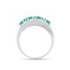 Image 4 : 14KT White Gold 1.01ctw Emerald and Diamond Ring
