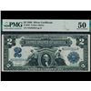 1899 $2 Mini Porthole Silver Cert PMG 50