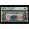 1901 $10 Bison Legal Tender Note PMG 20