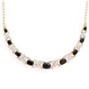 Plated 18KT Yellow Gold 6.18ctw Black Sapphire and Diamond Pendant with Chain