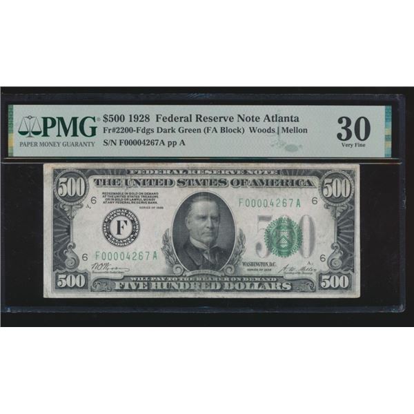 1928 $500 Atlanta FRN PMG 30