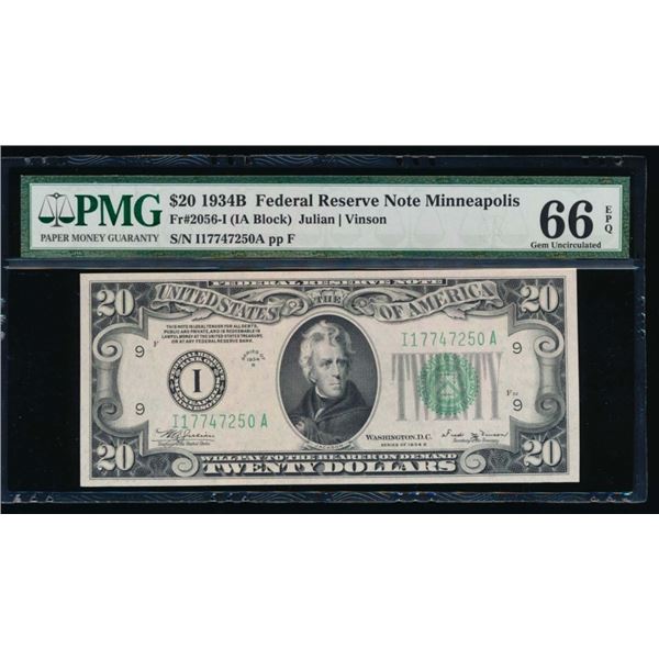 1934B $20 Minneapolis FRN PMG 66EPQ