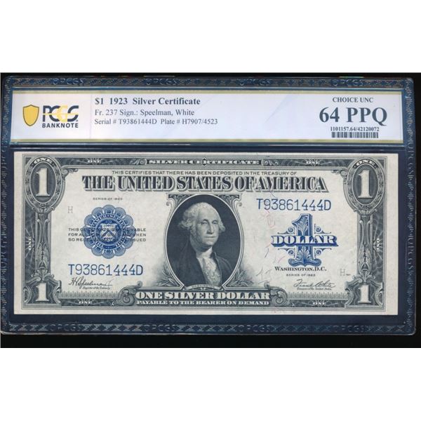 1923 $1 Silver Certificate PCGS 64PPQ